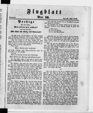 Flugblatt. 1849-1849