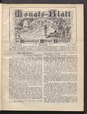 70. Jahrgang. Bremen. April 1909
