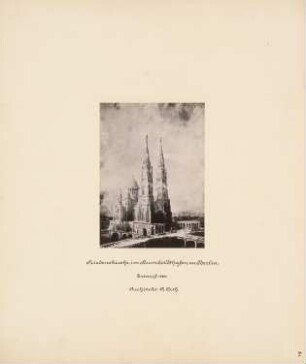 Friedenskirche im Humboldthafen, Berlin: Perspektivische Ansicht mit Umgebung