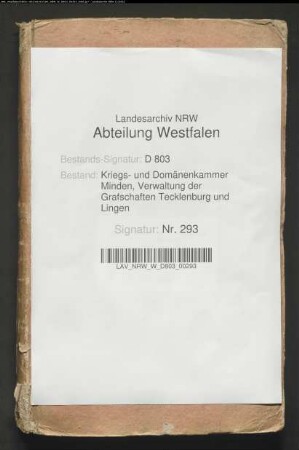 Zwangsdienstregister von der Grafschaft Lingen