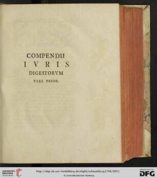 Compendii ivris digestorvm. Pars prior
