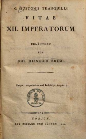 C. Suetonii tranquilli Vitae XII. imperatorum