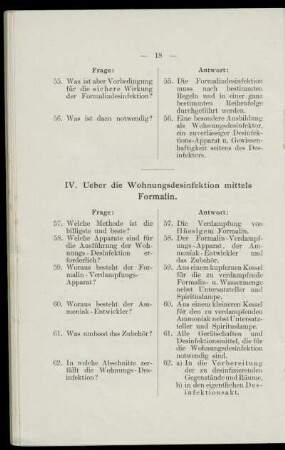 IV. Ueber die Wohnungsdesinfektion mittels Formalin.