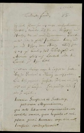 Nr. 85: Brief von Karl Otfried Müller an Ludolf Georg Dissen, Göttingen, 1837