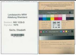 Entnazifizierung Elisabeth Sachs , geb. 17.08.1899 ()