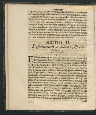 Sectio II. Defintionem exhibens, & resolvens.