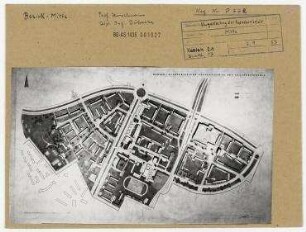Berlin - Städtebauliche Neugestaltung des Neanderviertels (zwischen Köpenicker Straße und Sektorengrenze). Berlin, Mitte, Neanderviertel/Köpenicker Straße/Prinzenstraße (seit 1960 Heinrich-Heine-Straße)/Neanderstraße (seit 1960 Heinrich-Heine-Straße)/Annenstraße/Dresdener Straße/Schmidstraße/Neue Jakobstraße/Melchiorstraße/Michaelkirchstraße/Engelbecken/Engeldamm