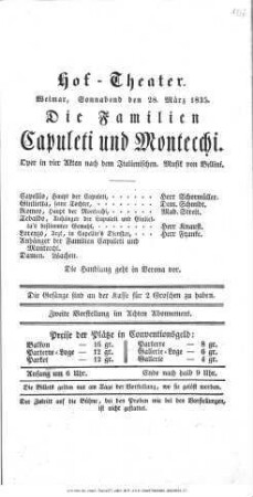 Die Familien Capuleti und Montecchi