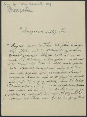 Brief an Marie von Bülow : 08.09.1908