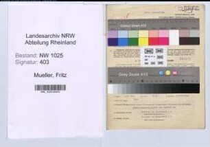 Entnazifizierung Fritz Mueller , geb. 27.09.1899 (Stadtinspektor)