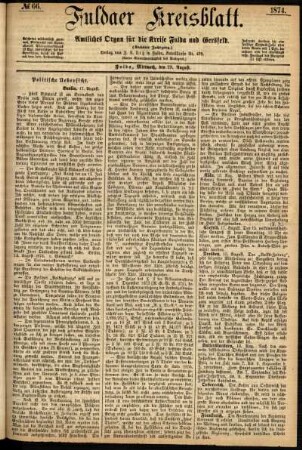 Ausgabe vom Mittwoch, den 19. August 1874.