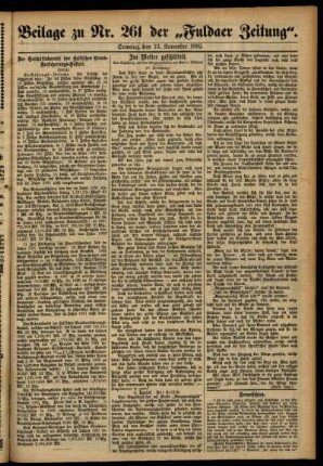 Zweite Ausgabe vom Sonntag, den 13. November 1892.