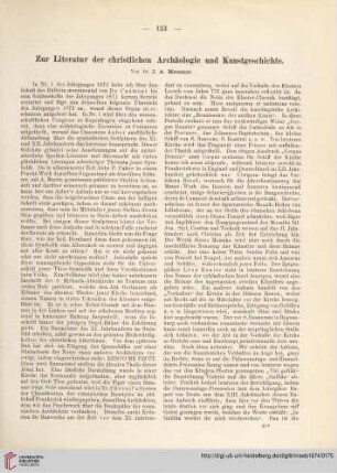 19: Zur Literatur der christlichen Archäologie und Kunstgeschichte