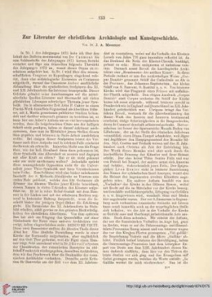 19: Zur Literatur der christlichen Archäologie und Kunstgeschichte