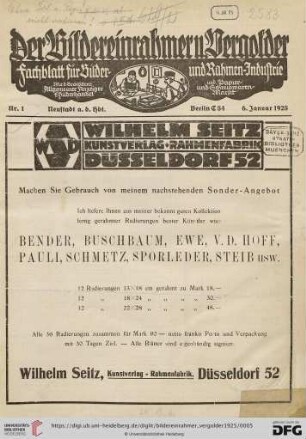 Nr. 1 (6. Januar 1925)