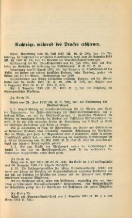 Nachträge, während des Druckes erschienen