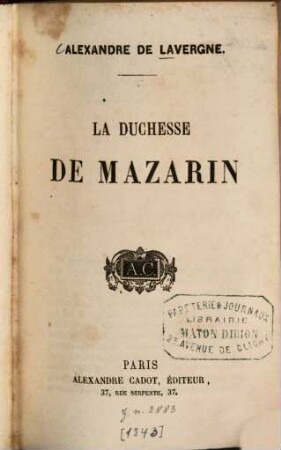 La Duchesse de Mazarin