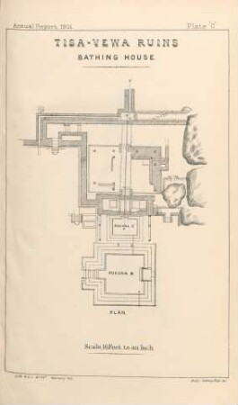 Plate "C". Tisa-Vewa Ruins. Bathing House. Plan
