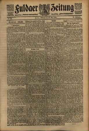 Zweite Ausgabe vom Mittwoch, den 27. Mai 1908.