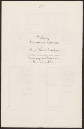 Winter, Albert, Kaufmann Aufstockung der Remise