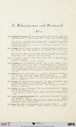 C. Klassizismus und Romantik (Nr. 1090-1150)