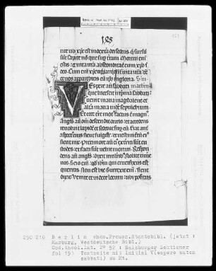 Lektionar aus Salzburg — Initiale V(espere autem sabbati), Folio 151recto