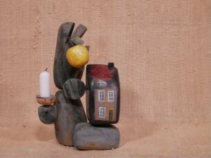 Haus,Drei Grün mit Apfel und Kerze