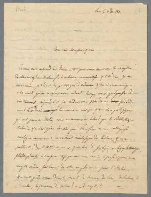 Briefe von Aimé Boué an Pasini und Unbekannt - BSB Autogr. Boué, Aimé