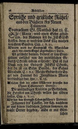 Sprüche und geistliche Rätzel, aus den Büchern des Neuen Testaments.
