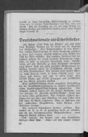 Deutschnationale als Schriftsteller.
