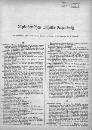 Alphabetisches Inhalts-Verzeichniß