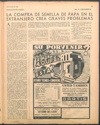 La compra de semilla de papa en el extranjero crea graves problemas : Cosas de nuestra campaña