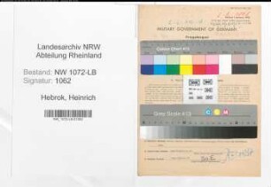 Entnazifizierung Heinrich Hebrok , geb. 25.09.1886 (Lagerist)