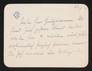 Brief von Clara Jonas und Paul Jonas an Gerhart Hauptmann