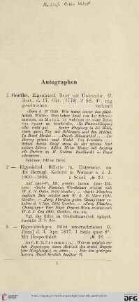 Autographen (Nr.1-9)