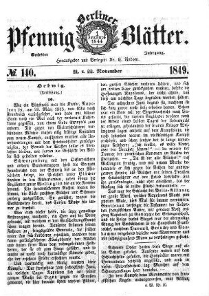 No. 140, 21. u. 22. November