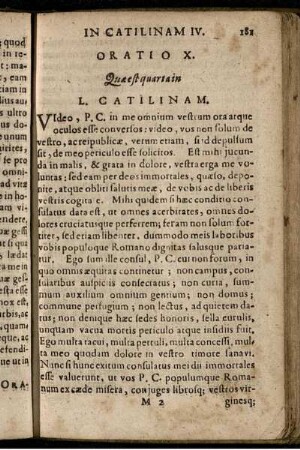 Oratio X. Quae est quarta in L. Catilinam