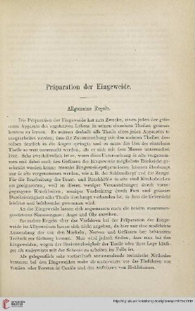 Präparation der Eingeweide