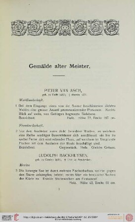 Gemälde alter Meister (Nr. 1-88)