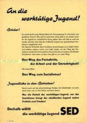 Wahlaufruf der SED an die werktätige Jugend