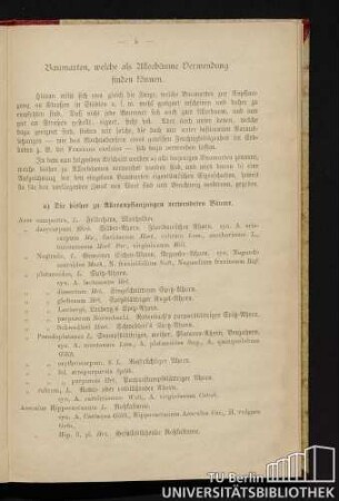 Baumarten, welche als Alleebäume Verwendung finden können.