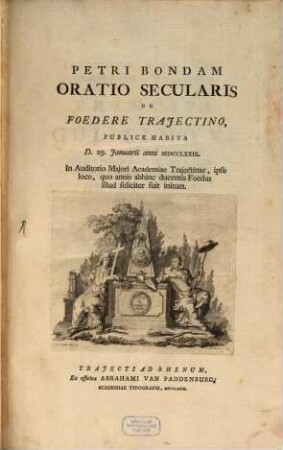Oratio secularis de foedere Trajectino