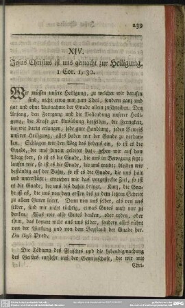 XIV. Jesus Christus ist uns gemacht zur Heiligung