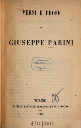 Versi e prose