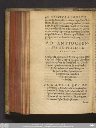 Ad Antiochenses Ex Philippis, Epist. IX. ...