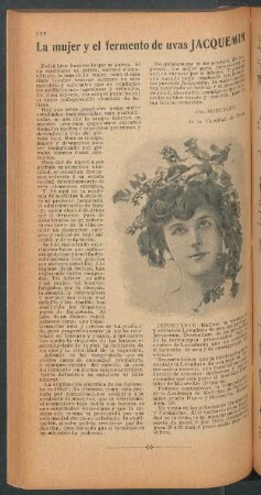 La mujer y el fermento de uvas "Jacquemin"