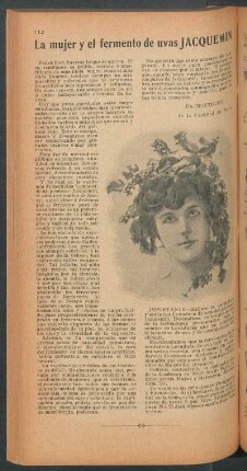 La mujer y el fermento de uvas "Jacquemin"