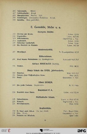 E. Gemälde, Stiche u.a. (Nr. 211-256)
