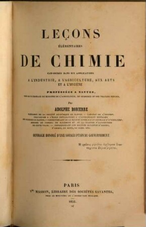 Leçons élémentaires de chimie