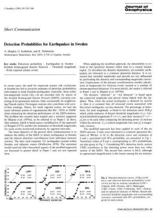 Detection probabilities for earthquakes in Sweden